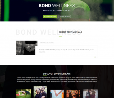 Bond Wellness Splash Page Client Testimonials Section