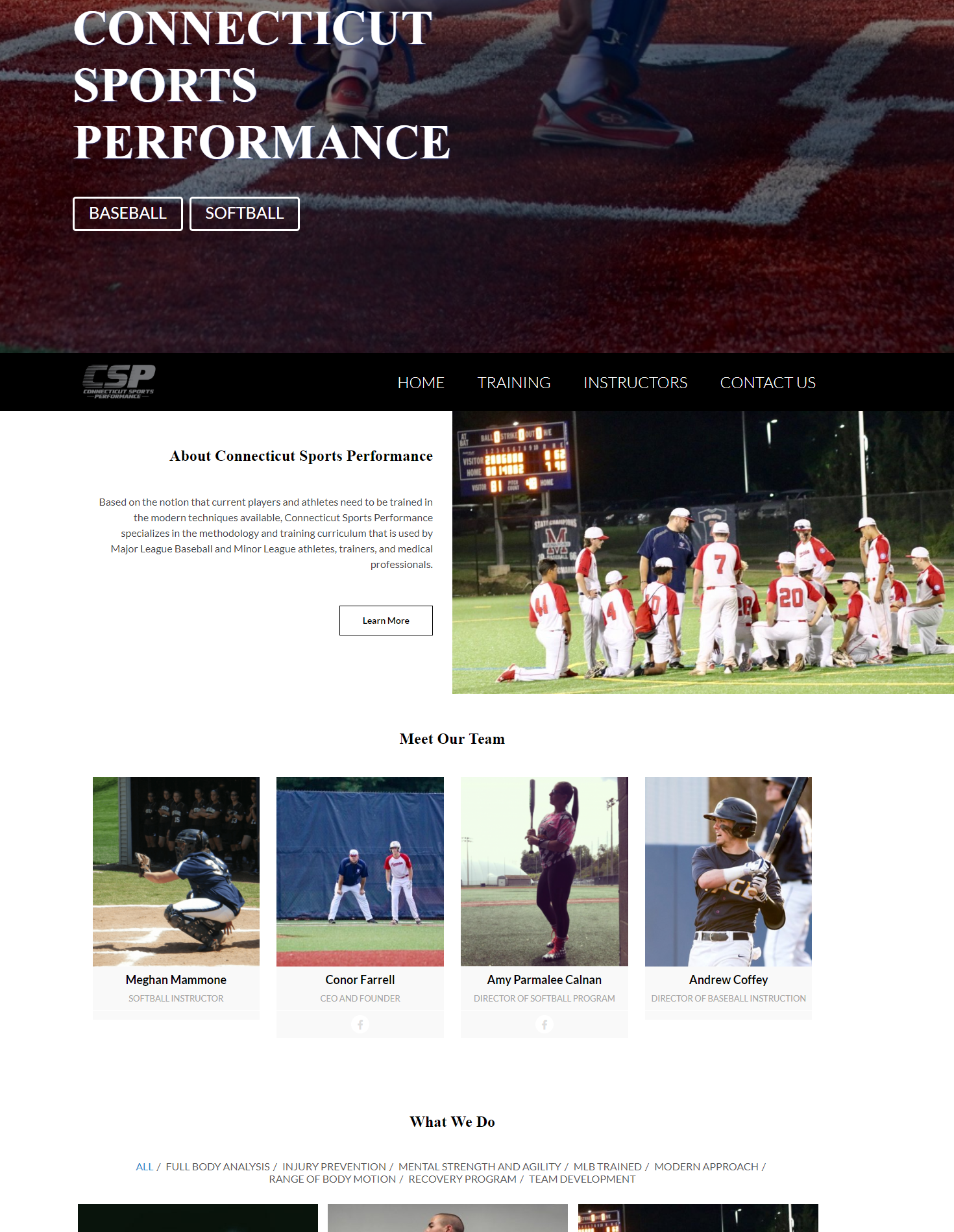CT Sports Performance Splash Page