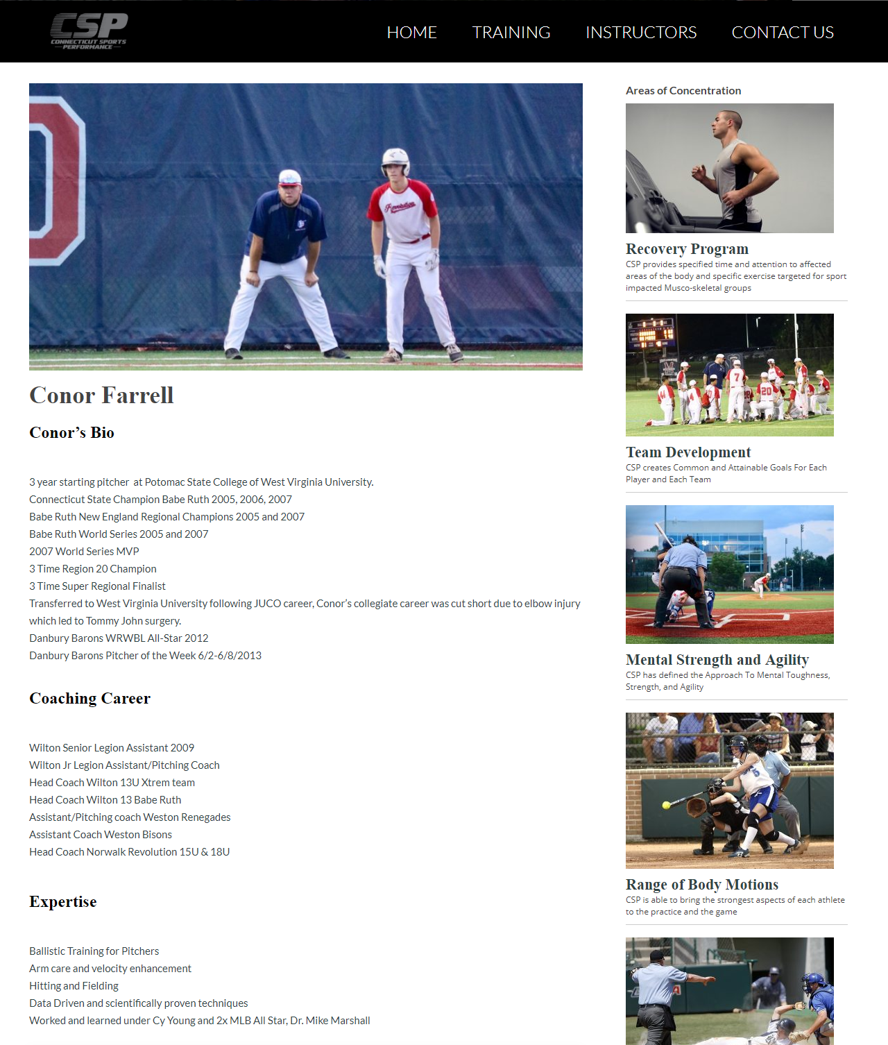 CT Sports Performance Trainer Pages