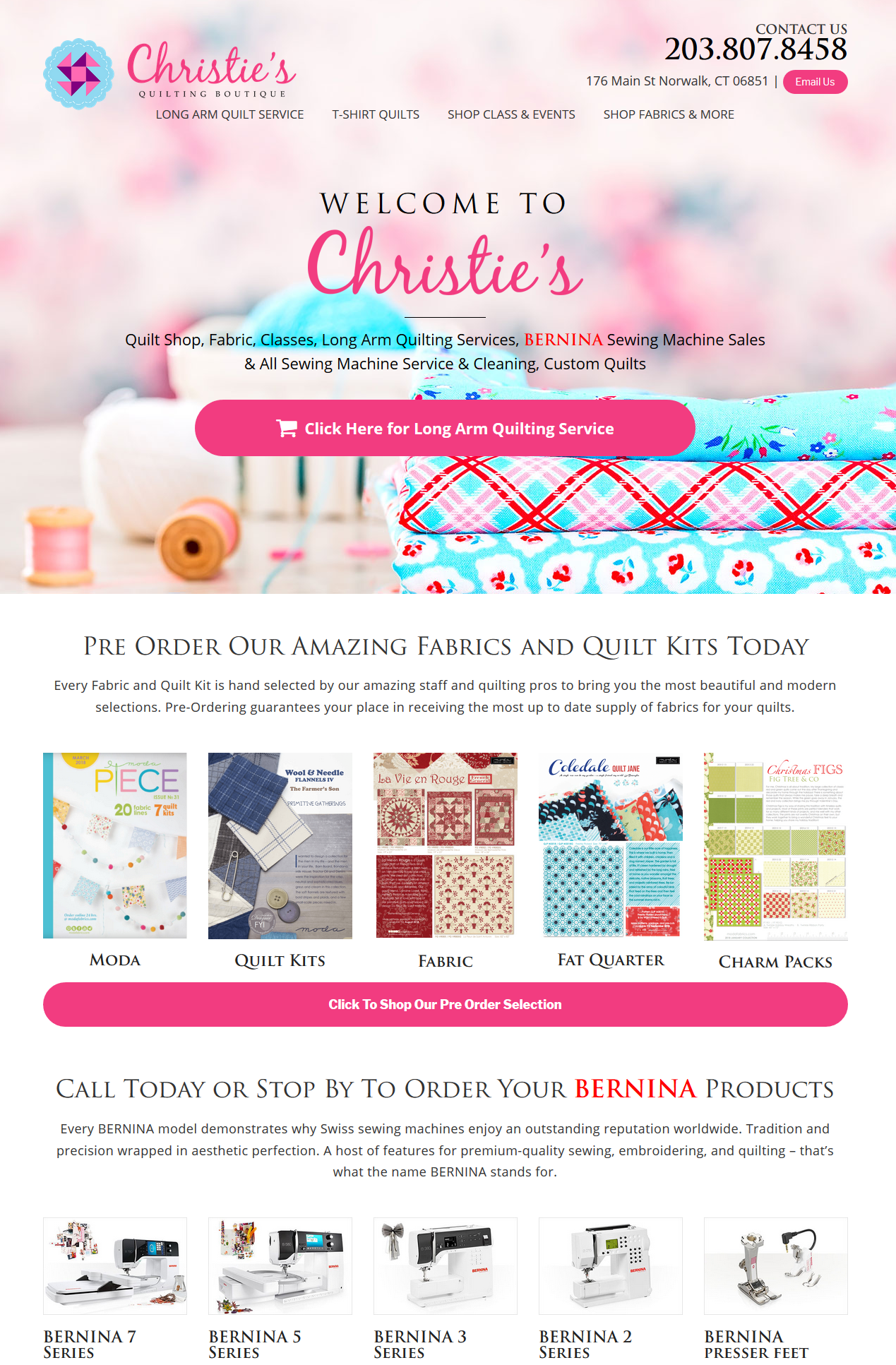 Christie’s Quilting Boutique Splash Page