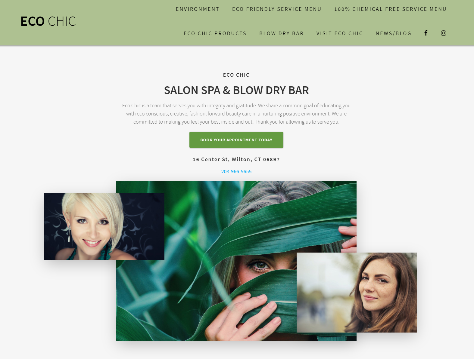 Eco Chic Salon Splash Page