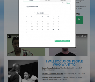 Jonesly MMA Sales Funnel On-Site Sign Up and Calendar Integration