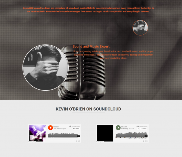 Kevin O’Brien Splash Page SoundCloud Integration and Expert Focus